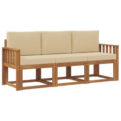 Ensemble de canapés d'extérieur 3 pcs Naturel et Beige 527486527486