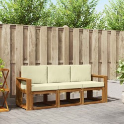 Ensemble de canapés d'extérieur 3 pcs Naturel et Crème 527492527492