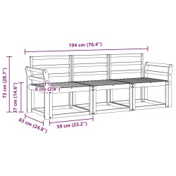 Ensemble de canapés d'extérieur 3 pcs Naturel 527493527493