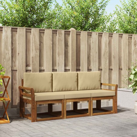 Ensemble de canapés d'extérieur 3 pcs Naturel et Beige 527494527494
