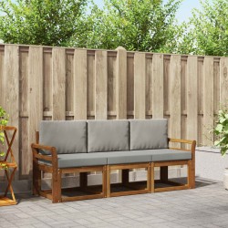 Ensemble de canapés d'extérieur 3 pcs Gris Naturel et Clair 527496527496