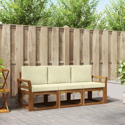 Ensemble de canapés d'extérieur 3 pcs Naturel et Crème 527497527497