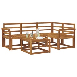 Ensemble de canapés d'extérieur 5 pcs Naturel 527499527499