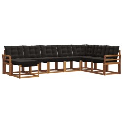 Ensemble de canapés d'extérieur 8 pcs Naturel et Noir 527500527500