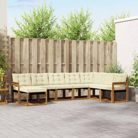 Ensemble de canapés d'extérieur 8 pcs Naturel et Crème 527501527501