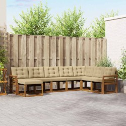 Ensemble de canapés d'extérieur 8 pcs Naturel et Beige 527503527503