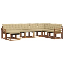 Ensemble de canapés d'extérieur 8 pcs Naturel et Beige 527503527503