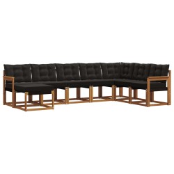 Ensemble de canapés d'extérieur 8 pcs Naturel et Noir 527504527504