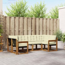 Ensemble de canapés d'extérieur 6 pcs Naturel et Crème 527506527506