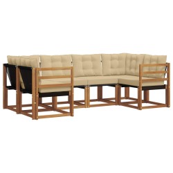 Ensemble de canapés d'extérieur 6 pcs Naturel et Beige 527507527507