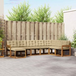 Ensemble de canapés d'extérieur 8 pcs Naturel et Beige 527509527509