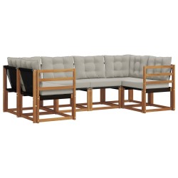 Ensemble de canapés d'extérieur 6 pcs Gris Naturel et Clair 527510527510