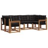 Ensemble de canapés d'extérieur 6 pcs Naturel et Noir 527512527512