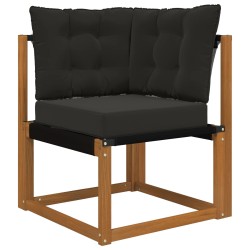 Ensemble de canapés d'extérieur 6 pcs Naturel et Noir 527512527512
