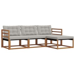 Ensemble de canapés d'extérieur 4 pcs Gris Naturel et Clair 527513527513