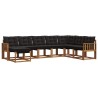 Ensemble de canapés d'extérieur 8 pcs Naturel et Noir 527518527518