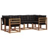 Ensemble de canapés d'extérieur 6 pcs Naturel et Noir 527520527520