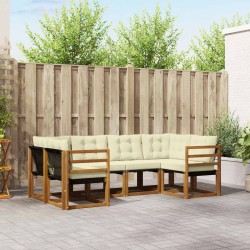 Ensemble de canapés d'extérieur 6 pcs Naturel et Crème 527521527521