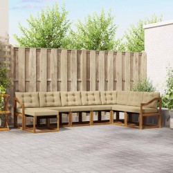 Ensemble de canapés d'extérieur 8 pcs Naturel et Beige 527523527523