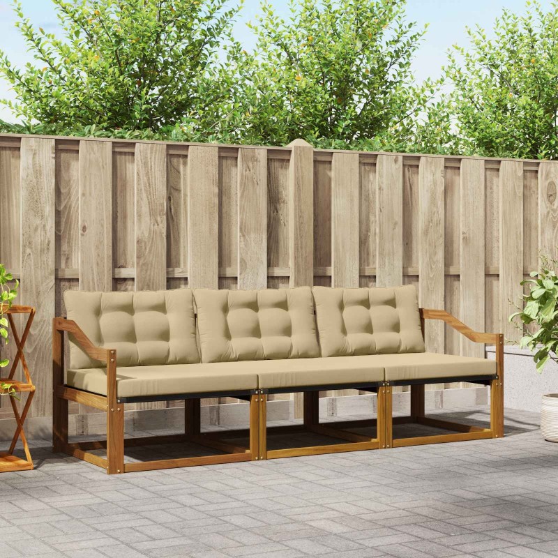 Ensemble de canapés d'extérieur 3 pcs Naturel et Beige 527527527527