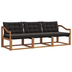 Ensemble de canapés d'extérieur 3 pcs Naturel et Noir 527528527528