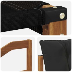 Ensemble de canapés d'extérieur 3 pcs Naturel et Noir 527528527528