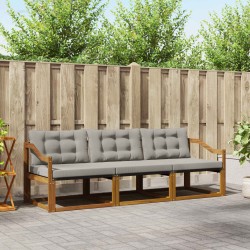 Ensemble de canapés d'extérieur 3 pcs Gris Naturel et Clair 527529527529