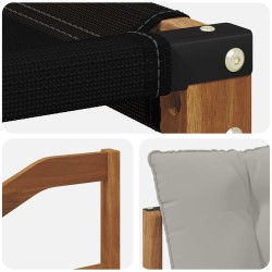 Ensemble de canapés d'extérieur 3 pcs Gris Naturel et Clair 527529527529