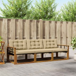 Ensemble de canapés d'extérieur 3 pcs Naturel et Beige 527531527531