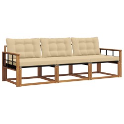 Ensemble de canapés d'extérieur 3 pcs Naturel et Beige 527531527531