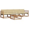Ensemble de canapés d'extérieur 5 pcs Naturel et Beige 527532527532
