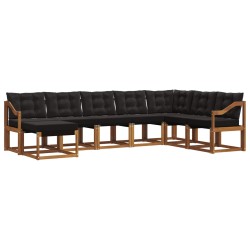 Ensemble de canapés d'extérieur 8 pcs Naturel et Noir 527535527535