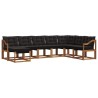 Ensemble de canapés d'extérieur 8 pcs Naturel et Noir 527535527535