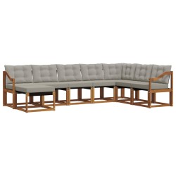 Ensemble de canapés d'extérieur 8 pcs Gris Naturel et Clair 527536527536