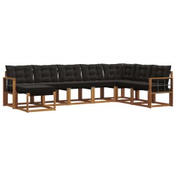 Ensemble de canapés d'extérieur 8 pcs Naturel et Noir 527538527538