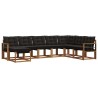 Ensemble de canapés d'extérieur 8 pcs Naturel et Noir 527538527538