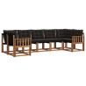 Ensemble de canapés d'extérieur 7 pcs Naturel et Noir 527541527541