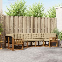 Ensemble de canapés d'extérieur 7 pcs Naturel et Beige 527542527542