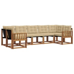 Ensemble de canapés d'extérieur 7 pcs Naturel et Beige 527542527542