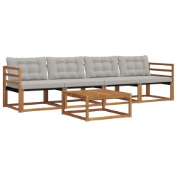 Ensemble de canapés d'extérieur 5 pcs Gris Naturel et Clair 527543527543