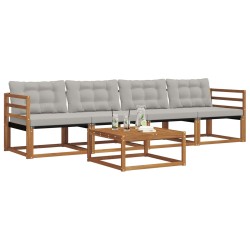 Ensemble de canapés d'extérieur 5 pcs Gris Naturel et Clair 527543527543