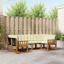 Ensemble de canapés d'extérieur 6 pcs Naturel et Crème 527544527544