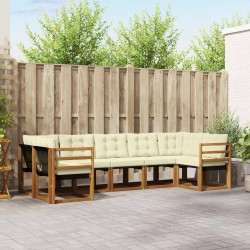 Ensemble de canapés d'extérieur 7 pcs Naturel et Crème 527545527545