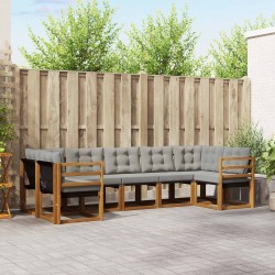 Ensemble de canapés d'extérieur 7 pcs Gris Naturel et Clair 527547527547