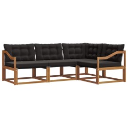 Ensemble de canapés d'extérieur 4 pcs Naturel et Noir 527548527548