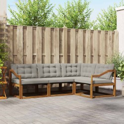 Ensemble de canapés d'extérieur 4 pcs Gris Naturel et Clair 527549527549