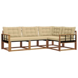 Ensemble de canapés d'extérieur 4 pcs Naturel et Beige 527551527551