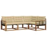 Ensemble de canapés d'extérieur 4 pcs Naturel et Beige 527551527551