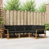 Ensemble de canapés d'extérieur 4 pcs Naturel et Noir 527552527552