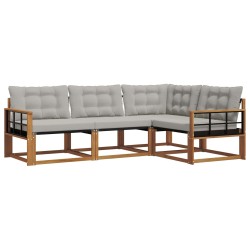 Ensemble de canapés d'extérieur 4 pcs Gris Naturel et Clair 527553527553